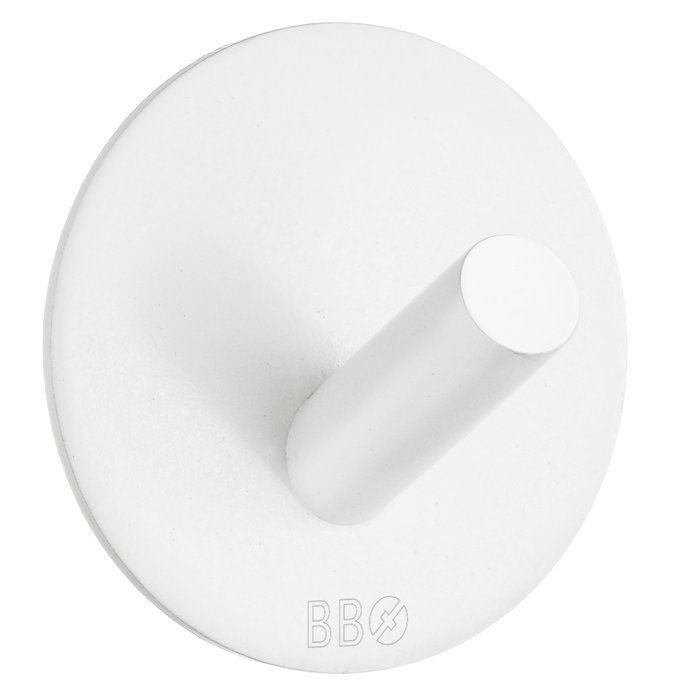 Enkel krok selvklebende Ø48 mm - hvit